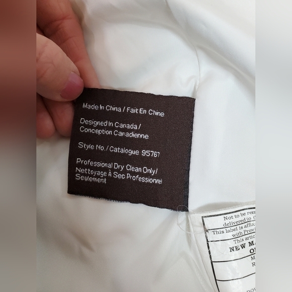 DANIER leather womens white long goose down jacket. Size xs. EUC - Picture 9 of 13